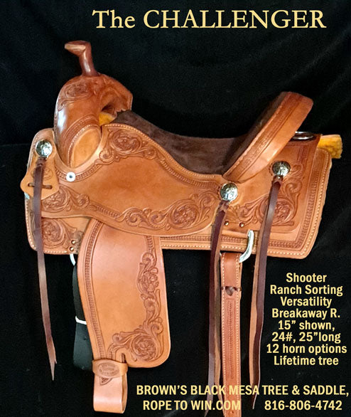The Challenger saddle for mounted shooting, Ranch Sorting, Trail
